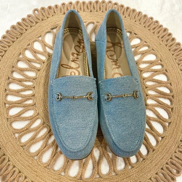 Sam Edelman Loraine Mini Denim Flat Loafers Size 4 - Picture 3 of 12